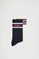 Unisex 2-pack striped socks in navy and nude Polo Club